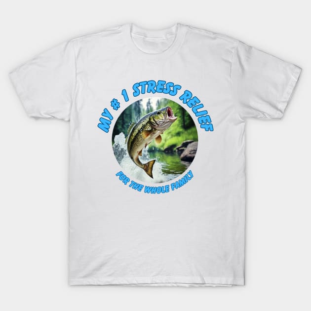 Bass Jumping for the Prize in a Peaceful Woodland Stream T-Shirt by Spacetrap